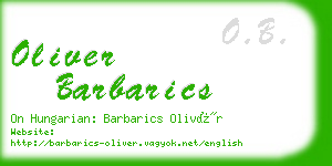 oliver barbarics business card